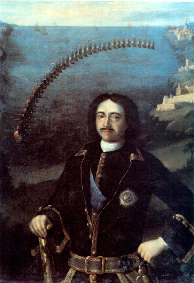 Петр I, командующий 4-мя соединенными флотами в 1716 г.