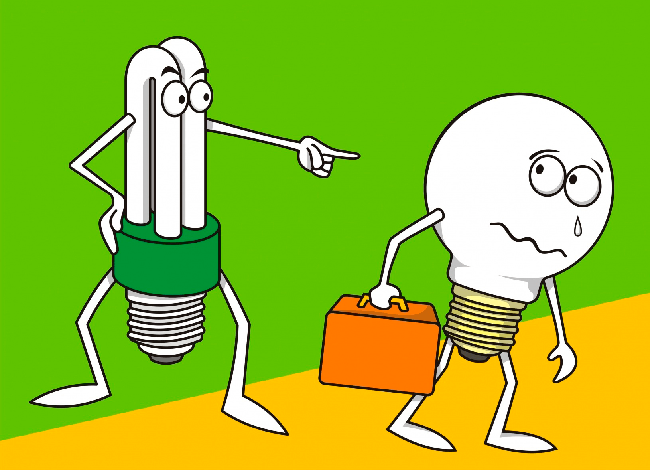 Замена обычных ламп на энергосберегающие – отличная экономия электроэнергии в квартире.
