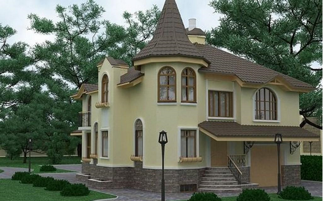 Это дом из глиночурки. Отделка делает его неотличимым от домов из других стройматериалов.