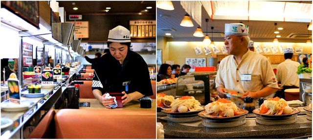 Кайтэн-дзуси или конвейерный суши – это популярный формат суши ресторанов по всей Японии