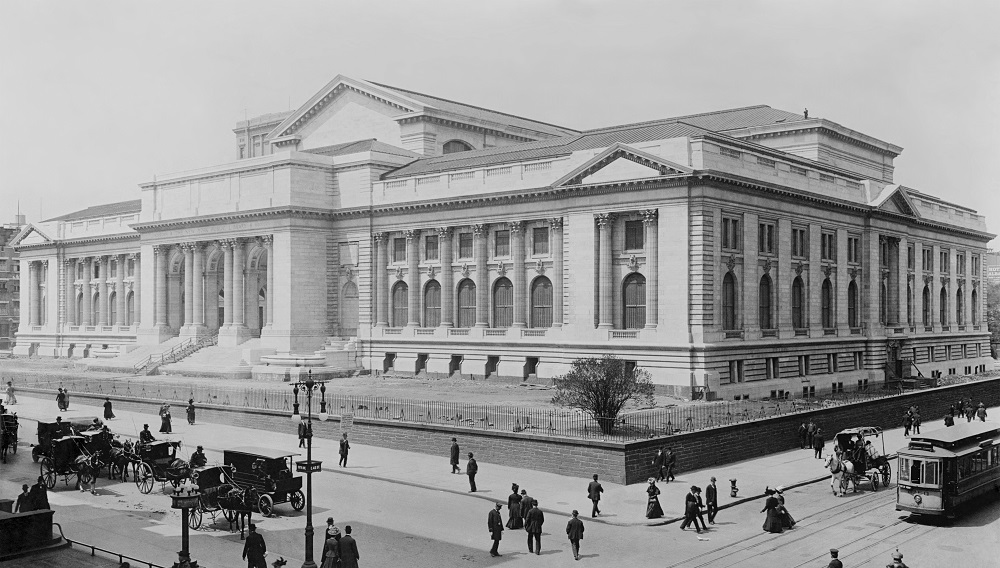 Главное здание Нью-Йоркской публичной библиотеки 1908 год