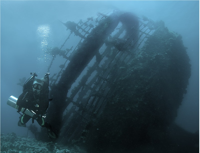 Затонувшие грузовое судно "Умбрия" 