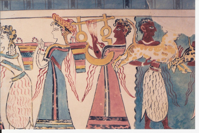 Минойская культура была уничтожена. Но фрески прекрасно сохранились