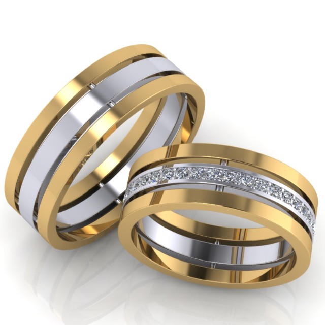Прекрасный вариант - комбинированное золото. Такое кольцо вы сможете сочетать и с золотыми,и с серебряными украшениями.