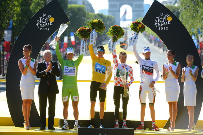 Награждение победителей в Париже в последний день Тур де Франс